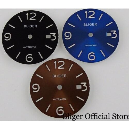 BLIGER 31.5mm Watch Dial Nologo Date Window Fit MIYOTA 8215 MINGZHU 2813 Movement