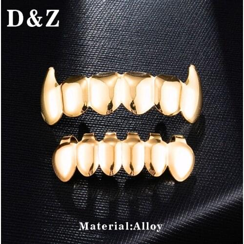D&Z Hip Hop 4 colors Top & Bottom Cosplay Vampire Fang Dental Teeth Grillz For Men Rapper Accessories