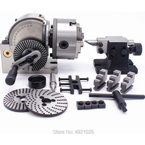 Dividing Head BS-0 5Inch 3 Jaw Chuck Dividing Head Set Precision Semi Universal Dividing Head for Milling Machine Rotary