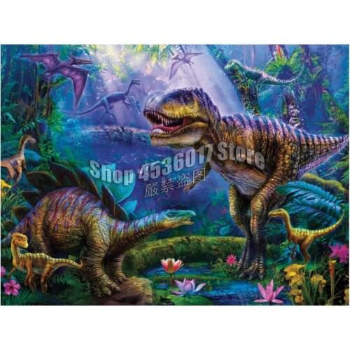 Dino Jungles DIY Full Diamond Embroidery 5D Diamond Painting Mosaic Cross Stitch Dinosaurs Art Needlework Crafts Home Decor