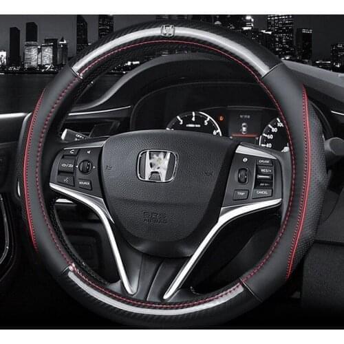 For honda Passport Pilot MR-V Vezel HR-V WR-V Odyssey Stepwgn fit Accessories Genuine Leather Car Steering Wheel Covers 38CM