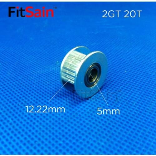 FitSain-2GT 20T Width 6mm toothed tensioner idler synchronous wheel adjustment wheel guide wheel inner hole 5 slot width 7