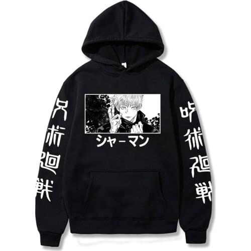 Japanese Anime Hoodies Jujutsu Kaisen Satoru Gojo Graphic Hoodie Spring Autumn Cartoon Streetwear Harajuku Sweatshirts Male
