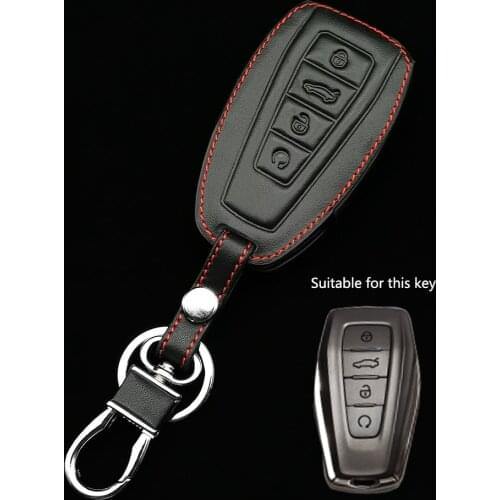 For Geely Coolray 2019-2020 4 Buttons High Quality Leather Car Remote Key Case Cover Holder Shell Auto Styling Fob Accessories