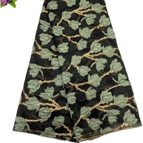 SJ Lace French Jacquard Lace Fabric Unique African Gilding Lace Fabric Brocade Bridal Material For Nigerian Wedding Party dp5-87