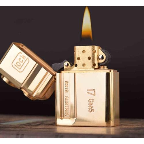 Brass G17 trench pure copper kerosene lighter windproof high quality retro nostalgic armor waterproof lighter