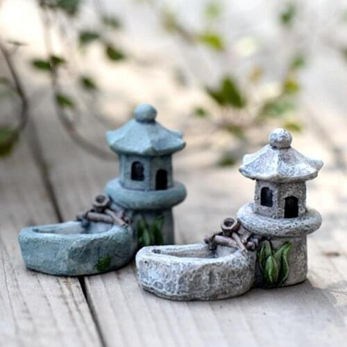 Mini Pool Tower statue resin craft home decor miniature Car accessories Birthday figurine fairy garden decoration figure Ca T8L6