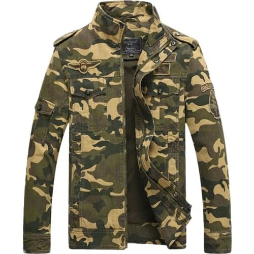 Jacket Men Camouflage Outerwear Tactical Coats Mens Stand Collar Bomber Jackets Plus Size 4XL Fashion Camo Military Clothes