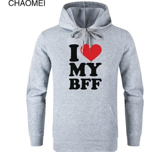 Mens Premium Hoodies I love my best Friend forever bff Print Sweatshirts Hoodie Men Casual Pullovers Hoody Unisex Clothes C21
