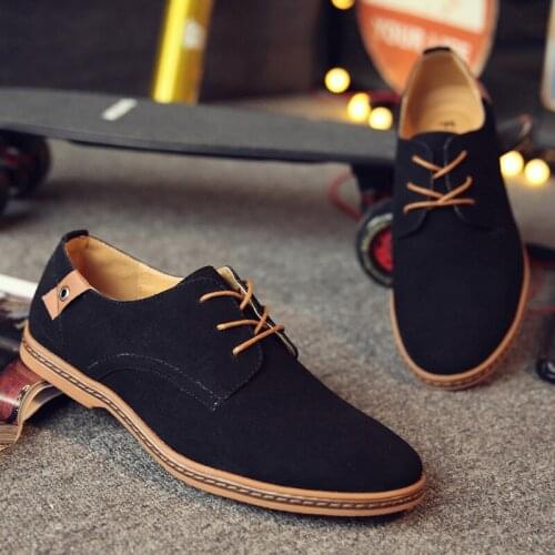 Plus Size 38-48 Oxford Men Shoes Mens Genuine Leather Casual Shoes Fashion Lace-Up Solid Men Flats Business Formal Shoes 1.8a