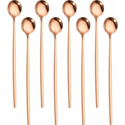 8Pcs Black Gold Cutlery Set Stainless Steel Icespoon Luxury Dinnerware Set Kitchen Flatware Silverware Tableware Dropshipping