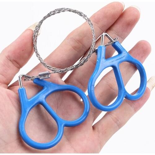 2021 New Outdoor Practical Emergency Gear Stainless Steel Wire Saw Hiking Camping Manual Hand Steel Rope Chain Saw Survival Tool