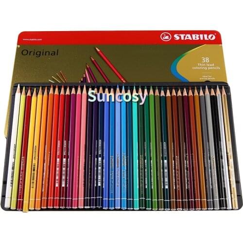 Stabilo original Oil Colored Pencils, Tin Box 12,24,set Carbothello Pastel Pencil, 1-pack drawing pencil set, painting supplies