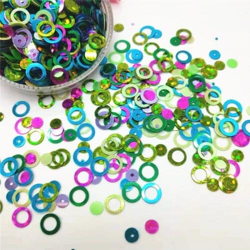 50g 6mm Round Circle Loose Sequins For Crafts Sewing PVC DIY Paillettes Mix Hologram AB Colors Assorted