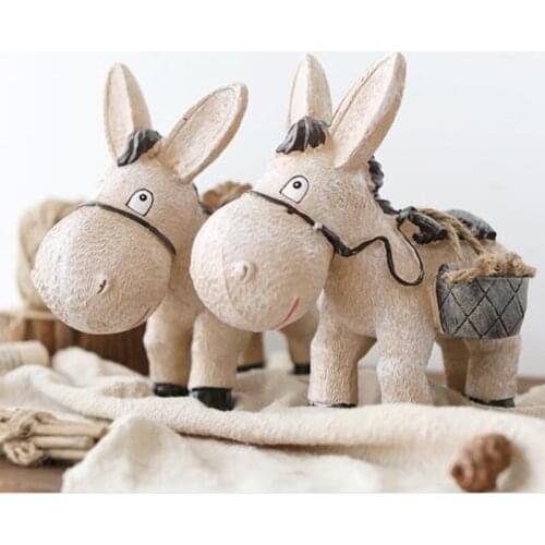American country donkey crafts, animal statue sculpture art, home office desktop decoration, Christmas gift
