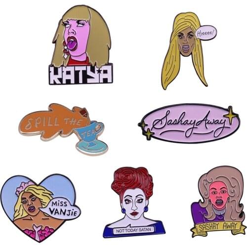 Drag Race brooch pin super-cute drag queen badge