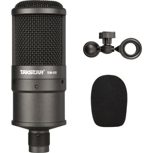 TAKSTAR SM-8B Side-address Microphone Condenser Mic with Windscreen Mounting Adapter Carry Case for Recording Performance