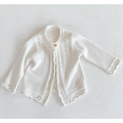 Spring New Baby Sweater Cotton Hallow Long Sleeve Thin Jackets for Girls Clothes Toddler Cardigans Children Outwear Newborn