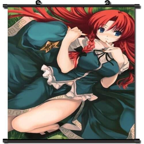 Japanese Anime TouHou Project the Embodiment of Scarlet sexy girl Hong Meirin Home Decor Wall Scroll Poster Decorative Pictures