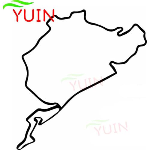 Nurburgring Map Car Sticker Personalized Custom Decals Fashion PVC Rear Windshield Decorative Accessories Waterproof Decal