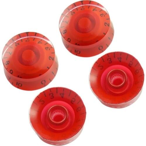 4 Pcs Red Electric Guitar Replacement Speed Control Knobs Guitar pot Volume Tone knobs Buttons guitar accessories parts