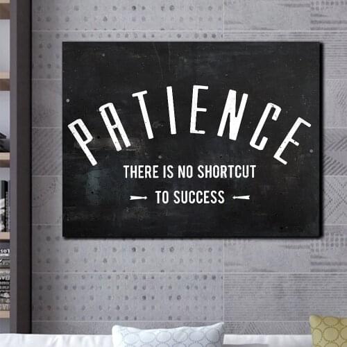 AAHH Text Canvas Painting Patience Modern/Pop Culture Canvas Wall Art Canvas Motivational Quote Wall Picture for Home Decor