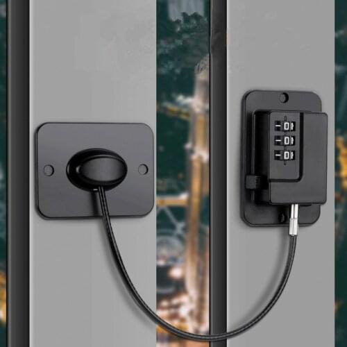 Punch-free Child Safety Password Lock Restrictor Fall Protection Buckle Casement Outside Opening Window Locks Refrigerator Lock