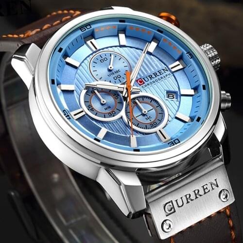 Men Watch Top Luxury Brand CURREN Chronograph Quartz Watches Mens Army Military Sports Wristwatch Waterproof Date Male Clock