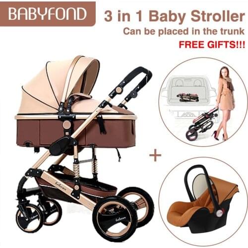 Babyfond High-view Baby Trolley Can Sit On Folding Two-way Four-wheeled Shock Absorber