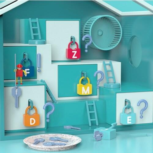 Children Montessori Alphabet Number Learning Locks toys alphanumeric unlock teaching aids educational toys for kids