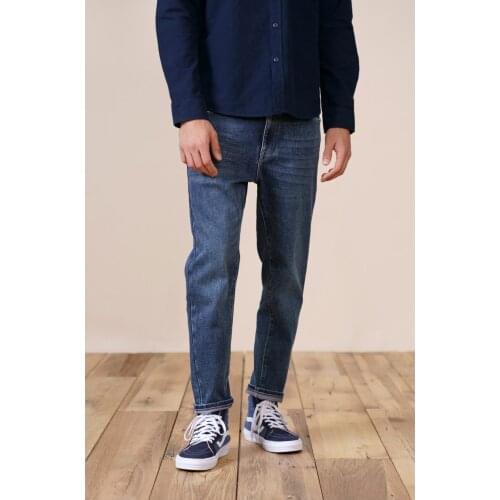 2021 New Autumn Winter New Comfortable Tapered Thick Jeans Men Ankle-Length Plus Size Jeans High Quality Denim Trousers