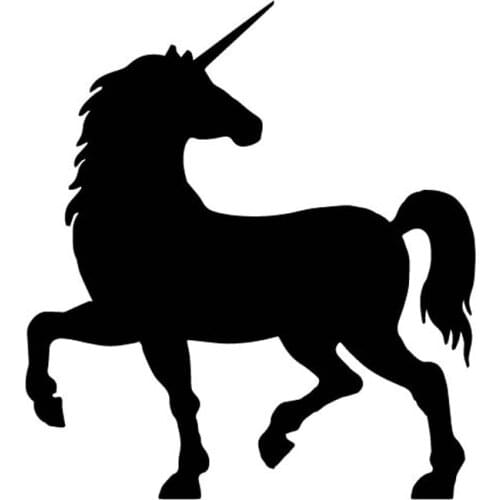 Unicorn Cartoon Decals High Quality Car Decoration Personality Pvc Waterproof Car Window Decals Black/white, 15cm * 14cm