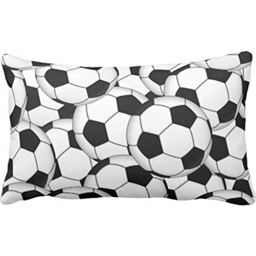 Soccer Ball Collage 50% Cotton 50% Polyester 20 x30 inches Pillowcase