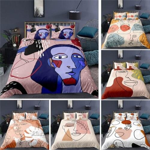 Oil painting 3D Design Custom Bed Linen Comforter Quilt Cover Bedding Set Full King Queen Double Single Size Home Textile