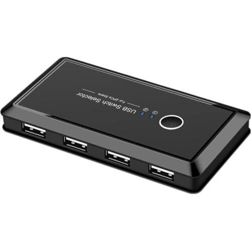 KVM Switch Box USB2.0 Switcher 2 Port PCs Sharing 4 USB Devices for Keyboard Printer Monitor USB Switch