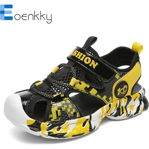 Summer Fashion Kids Sandals Closed Toe Beach Shoes Children 2021 New Hook&Loop Sports Sandals Boys Outdoor Non-Slip Size 28-39