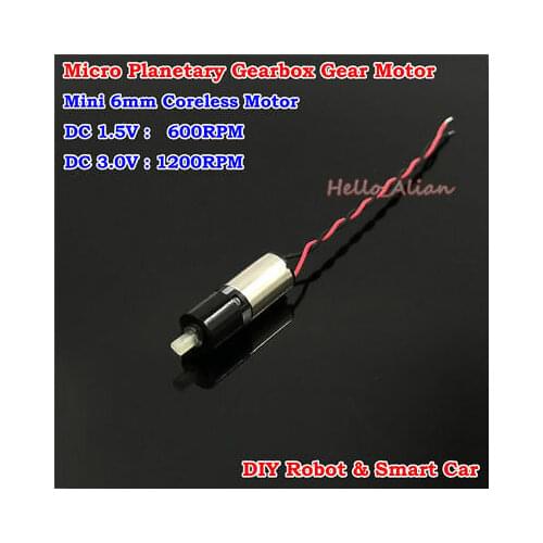 Ultralight Tiny Micro 6MM planetary geared motor DC 3V 1200rpm Mini Coreless Gear Motor Reduction Gearbox DIY car model Robot