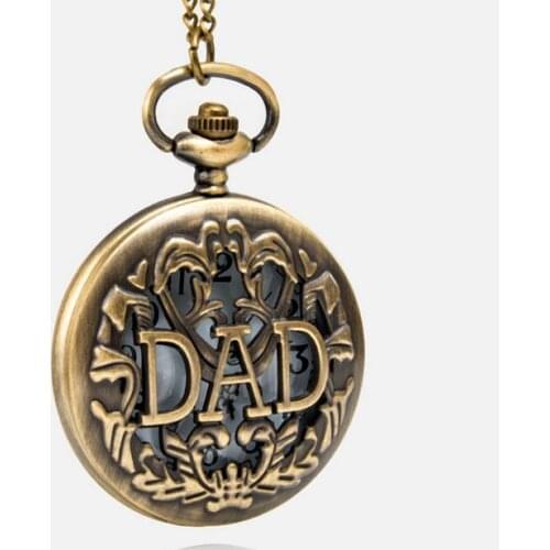 DAD Fashion quartz Bronze antiques Hollow out steampunk gift Modern clock Necklace pocket watches
