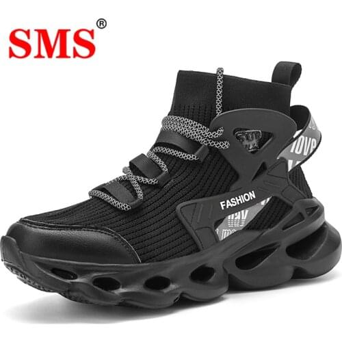 SMS Breathable High Top Mens Running Shoes Sneakers for Man Outdoor Blade Footwear Male Gym Workout Trainers Sneaker Boots