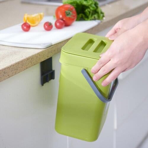 3/5L Wall Mounted Folding Waste Bin Kitchen Cabinet Trash Tools Trash Room Recycling Bin For Juvenile Kitchen Accessories B Z0U4