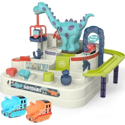 Baby Education Toy Car Adventure Game Track Toy Manual Rail Train Toy Macaron Color Table Game Puzzles Toys or Children Gifts