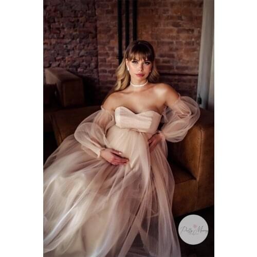 Champagne Pregnant Pajamas Womens Bath Gown With Detachable Sleeves Bathrobe Bridal Robe Wedding Nightgown