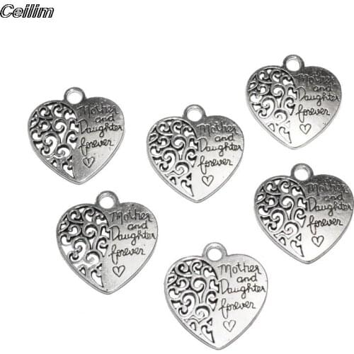 10 pcs Metal Love Heart Charms Antique Silver Color Pendants for Bracelet Necklace Jewelry Making DIY Love Accessories 29x27mm