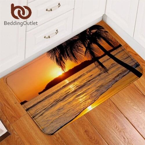 BeddingOutlet Sunset Carpet 3D Printed Beach Non-slip Soft Rug Nature Floor Mat Seaside Absorbent Doormat For Bedroom 50x80cm