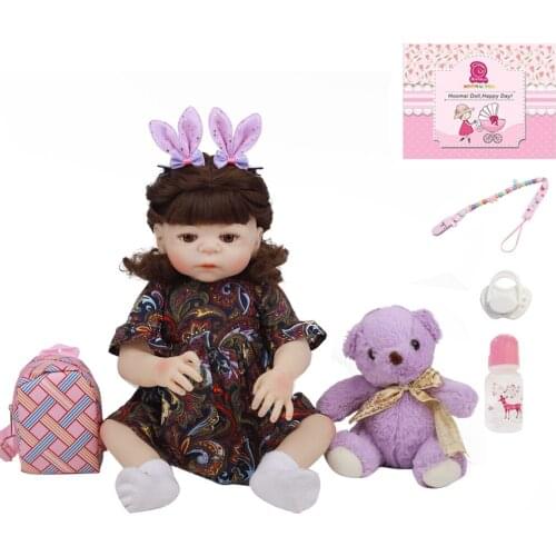 Lifelike Bebe Reborn Doll 19 Inch Full Silicone Vinyl Body Fantasy Realistic Newborn Baby For Childrens Day Gifts Present 48CM