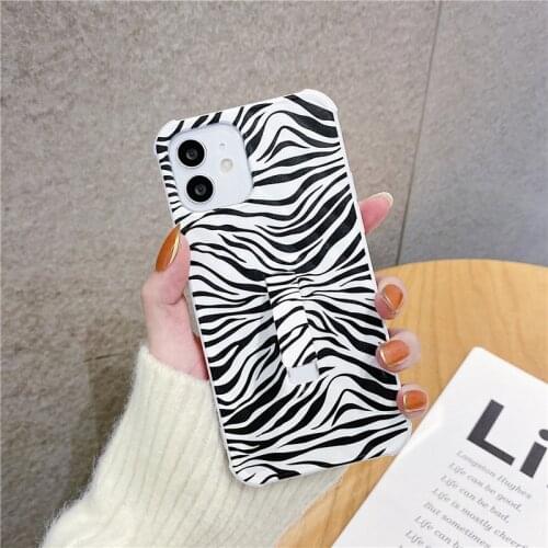 Niceking zebra case For iphone 12 11 pro max mini Xsmax X XR 6s 7 8 Plus SE 2020 silicone Soft TPU Cover Coque with phone stents