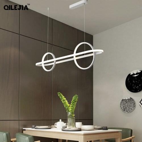 Modern Luxury Pendant Lights For Kitchen Dining Table Gold Black White Color LED Deco Hanging Lamps Dimmable Lighting AC 90-260V