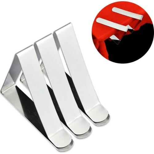 Stainless Steel Wedding Decoration Cover Clips Table Clamps Rack Adjustable Party Tools Clip Tablecloth Holder 4Pcs