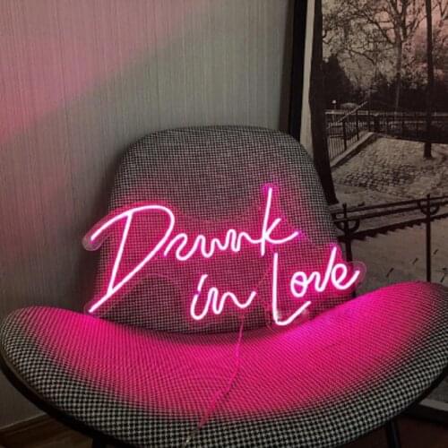 Drunk In Love Led Neon Sign Custom Decoracion Display Acrylic Flex Cartel Cool Light For Shop Party Gift Home Wall Decor