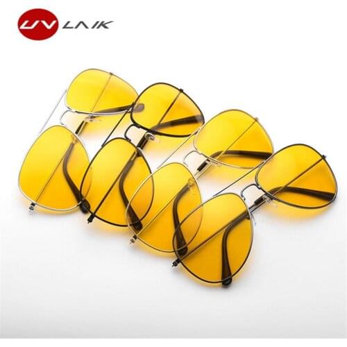 UVLAIK Driver Glasses Night Driving Sunglasses Men Women UV400 Shades Pilot Sunglass Male Female Night Vision Goggle Sun Glasses